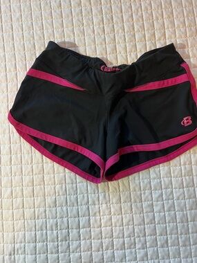 Bodybuilding Black with Hot Pink Trim Athletic Shorts